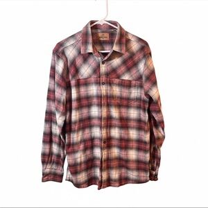 RedHead Ranch Men’s Plaid all Cotton Flannel Button Down Shirt size L